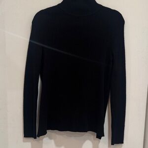 360 Cashmere Size Small Black Turtleneck Sneaky Sexy Open Back Sweater